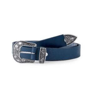 Cinturón Piel Postiguet Estilo Cowboy 30 mm AZUL