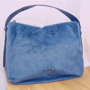 BOLSO PELO AZUL CUADRADO